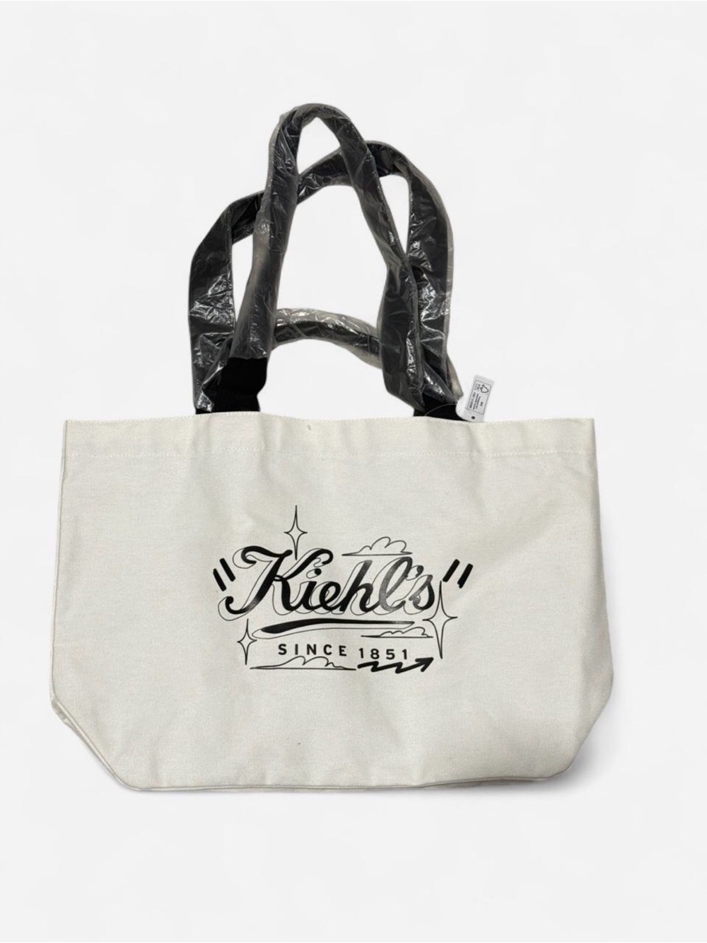 NWT Kiehl's Since 1851 Limited Edition Canvas Reusable Tote Bag - Cream/Black